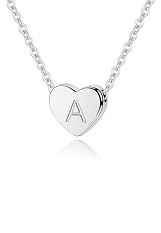 lovely alphabet letter silver baby necklace